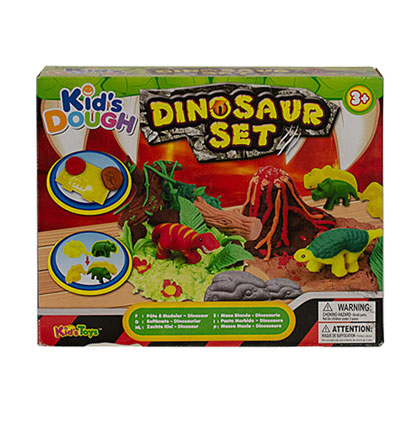 DINOSOUR DOUGH SET - KIDS 4 COLORS + MOLDS