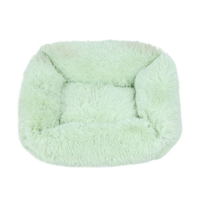 FLUFFY SQUARE PET BED-GREEN-50CM Dia 18cm