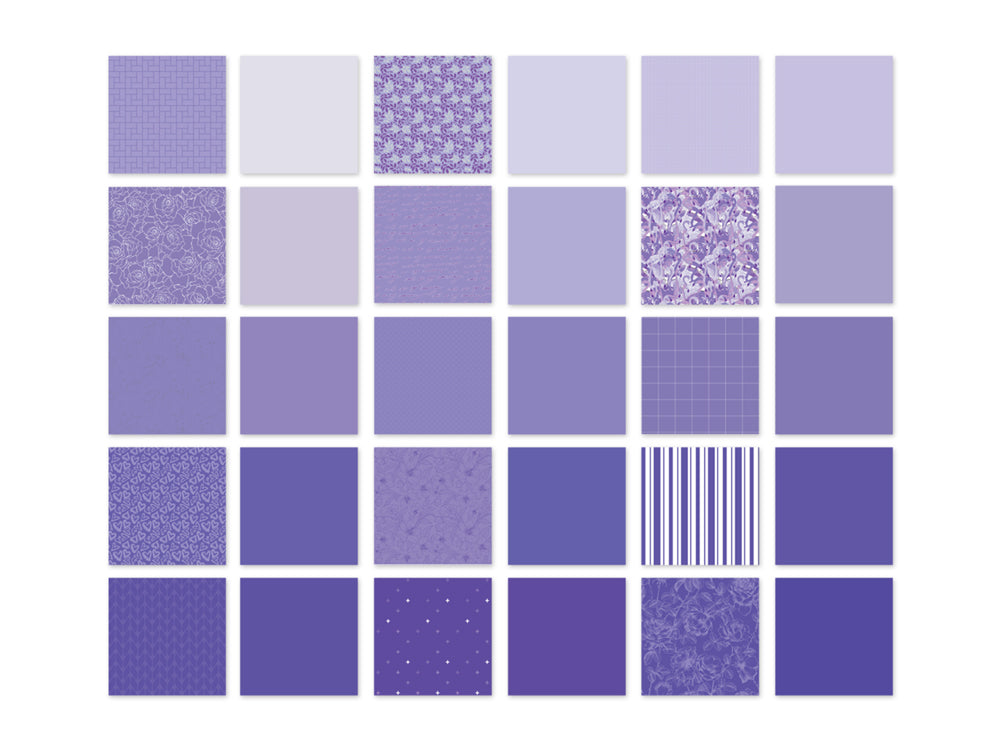 Cardstock: 12"x12" Color Theme Stack Pad x30 Double-Sided 230GSM A) Purple