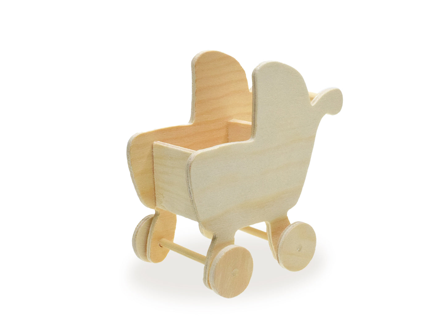 Wood Craft: 10x6.2x10.2cm DIY Baby Carriage