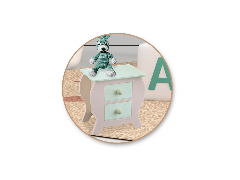 Wood Craft: 3.9"x2.6"x3.9" Mini DIY Dresser/Drawers