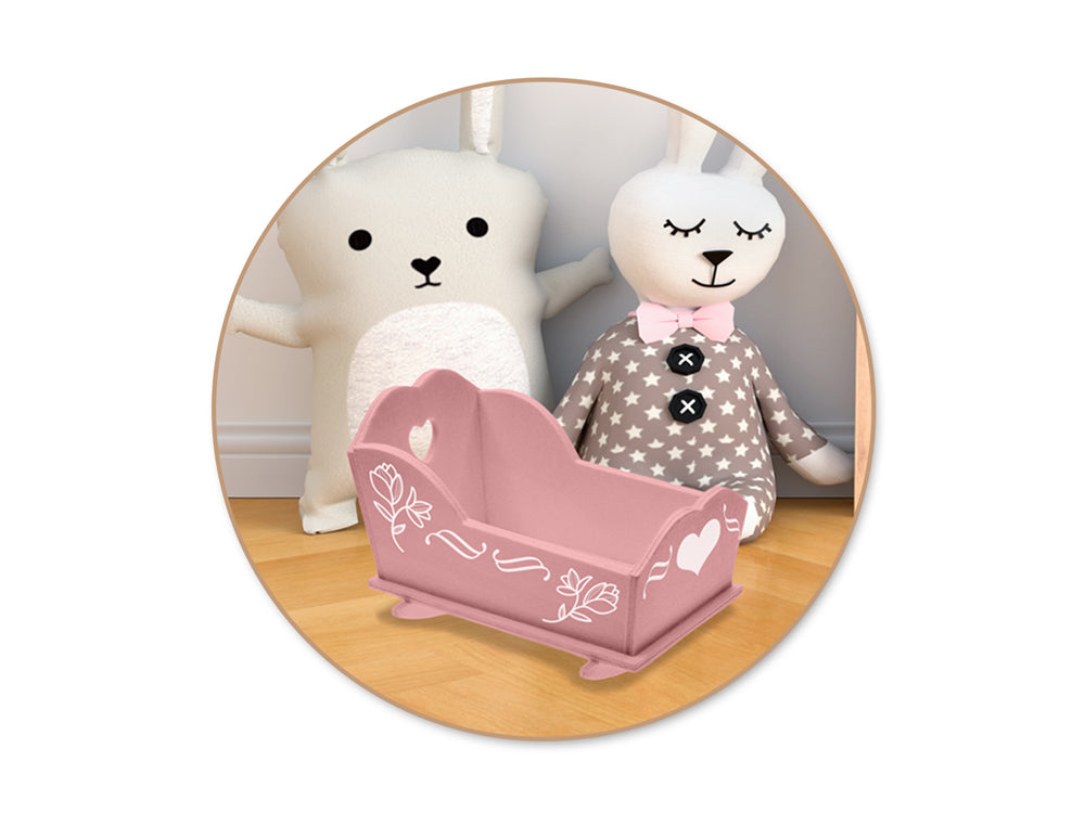 Wood Craft: 4.6"x3"x2.6" DIY Baby Cradle