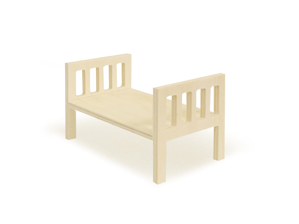 Wood Craft: 4.8"x2.7"x2.8" Mini DIY Bed Frame