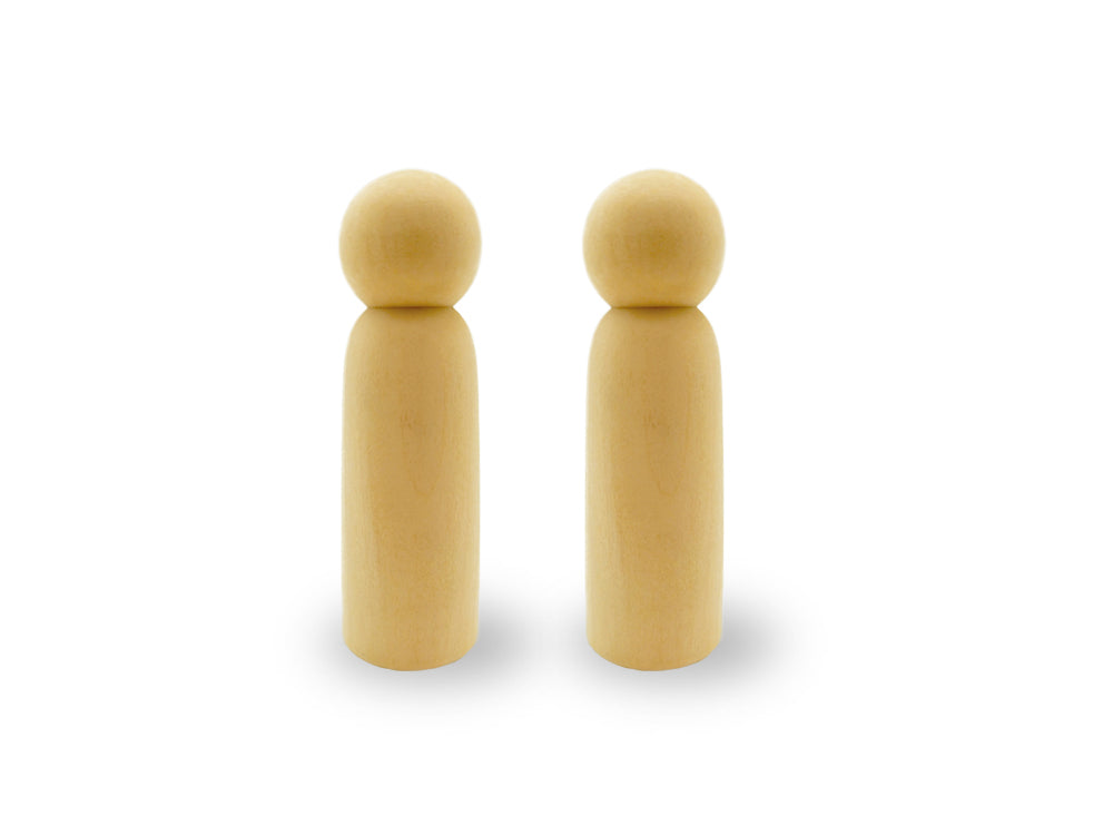 Craftwood: 3"x1" Doll Peg 2pc Natural B) Boy Doll