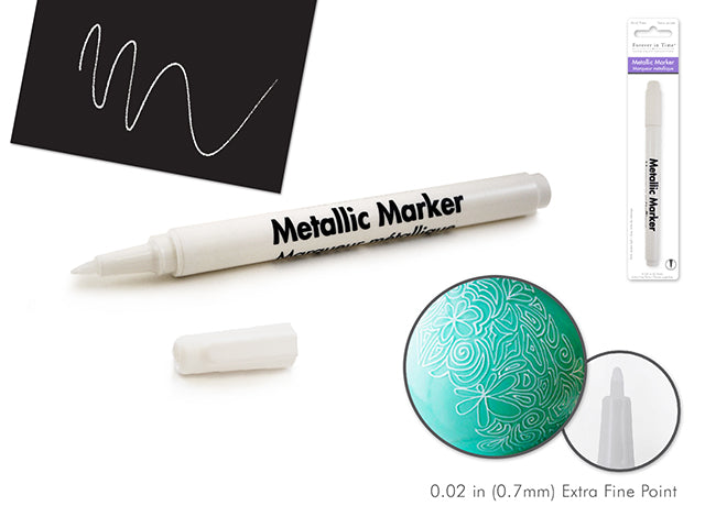 Metallic Marker: 0.7mm Extra Fine Point w/Shaker Ball C) White