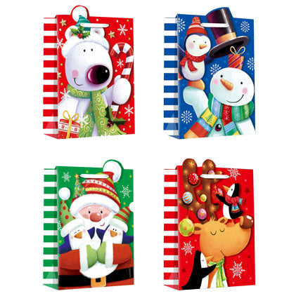 SMALL GIFT BAGS-4 ASST. CHRISTMAS