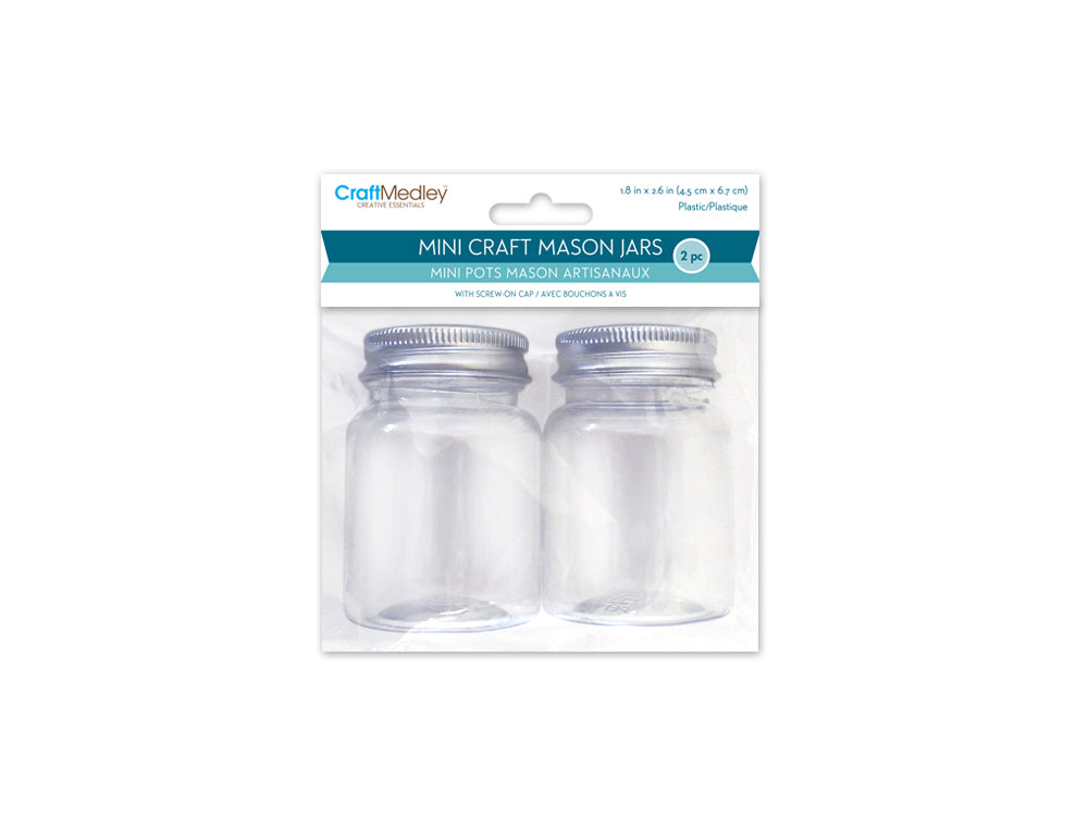 Craft Storage: 4.5x6.7cm (60ml) DIY Mini Plastic Mason Jar x2/AlumTop