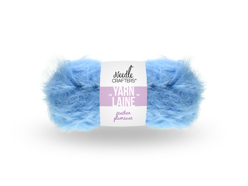 Needlecrafters: 50g Nylon Feather Yarn Ball G) Light Blue