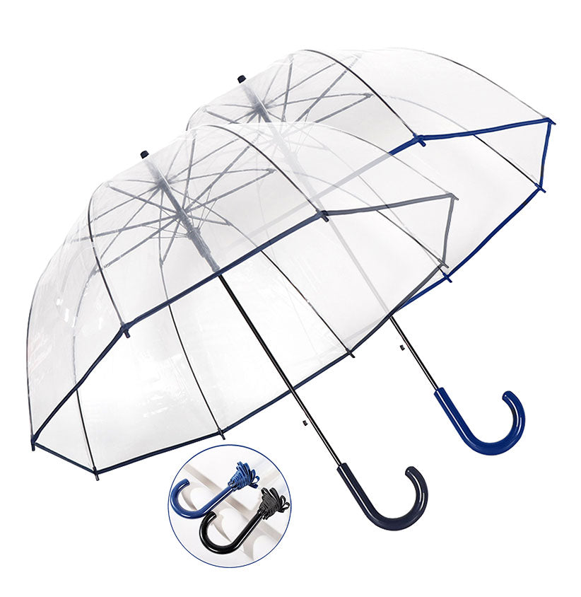 TRANSPARENT UMBRELLA-ASST. COLORS BLACK AND BLUE
