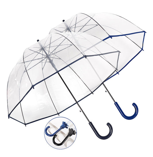 TRANSPARENT UMBRELLA-ASST. COLORS BLACK AND BLUE