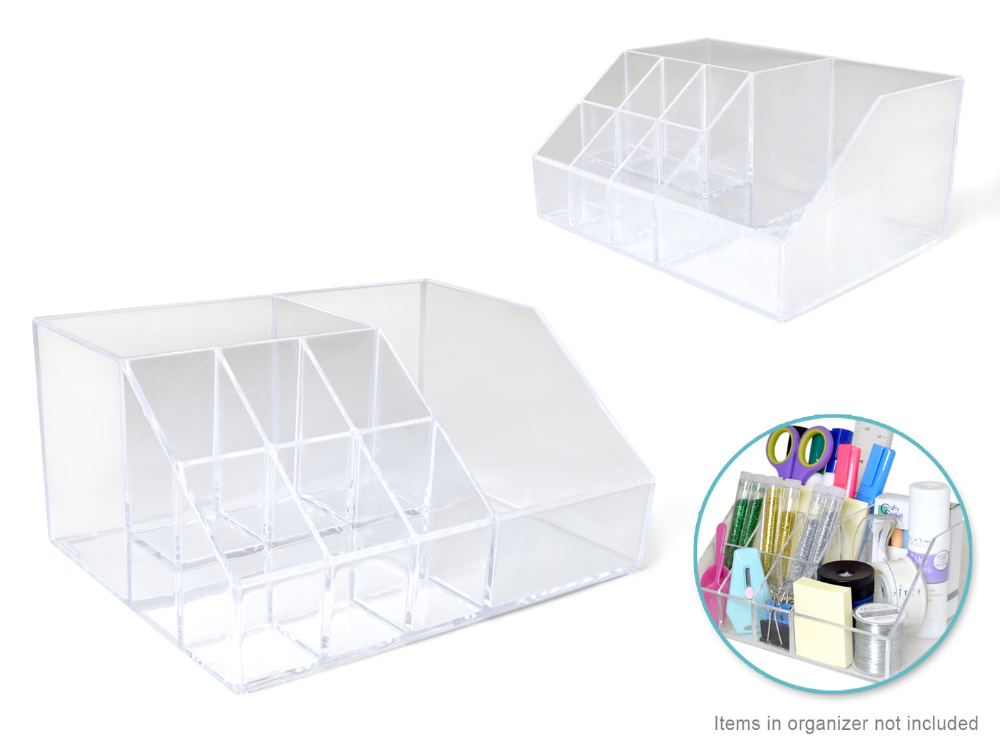 Craft Storage: 6.7x5x3.2" Desktop Organizer 8-slot Multi-Level