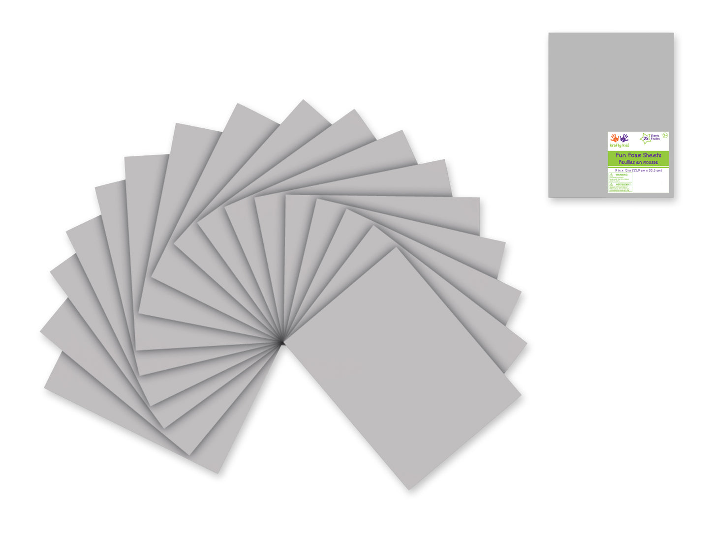 Fun Foam Sheets: One 9"x12" - 2mm(T) Barcoded Sheets N) Grey Silver