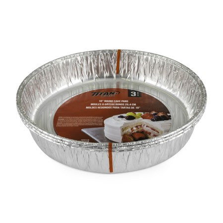 TITAN FOIL 10" ROUND CAKE PAN 3/PK