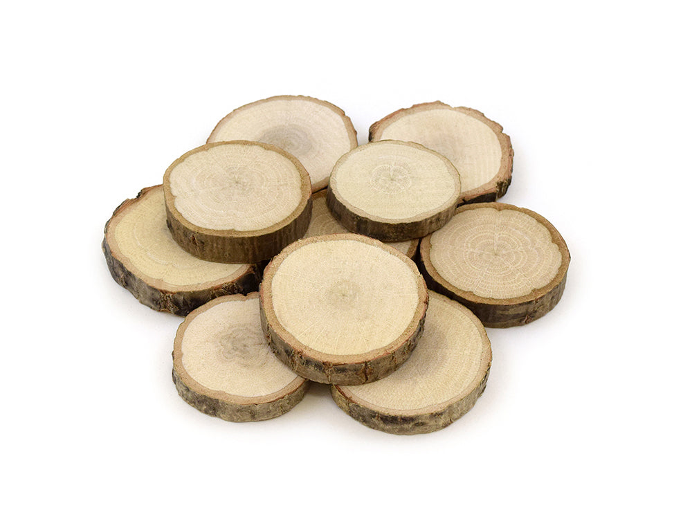 Craftwood: 2.5-4cmx0.8cm Natural Wood Trunk Slices x10