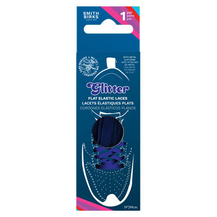 39" FLAT ELASTIC-NO TIE SHOE LACES-BLUE (1PR)