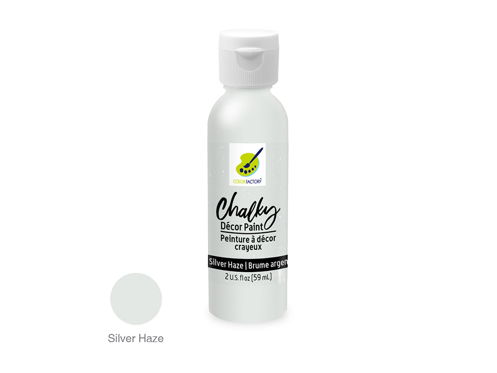 Color Factory: 2oz Chalky Decor Paint CD01-CD10 CD08) Silver Haze