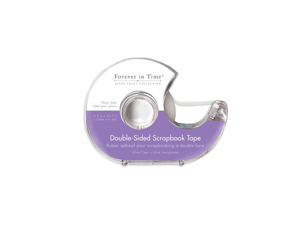 Paper Craft Tape: 1.2cmx6.3m Clear Double-Sided Perm Safe-T Cut Dispenser