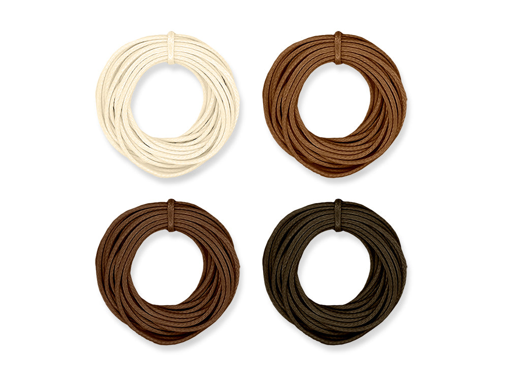 Jewelry/Craft Cord: 1mmx8yds Leatherette Round 4-col Asst A) Natural Asst