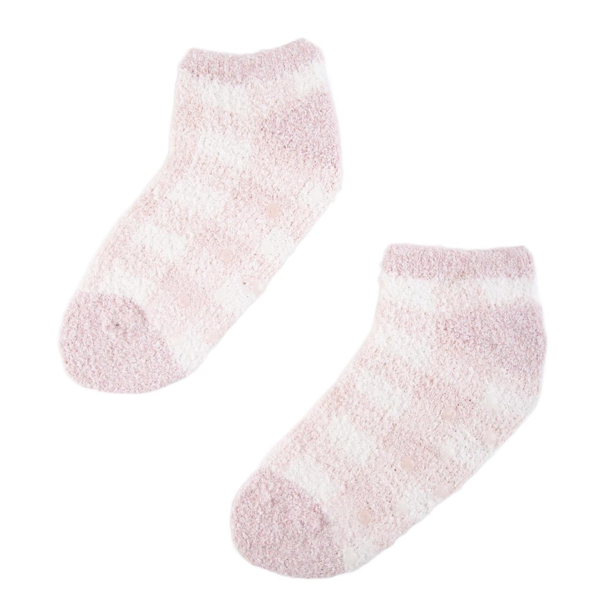 Nordic T. Ladies Fuzzy Socks, 2 asst, short w antislip, hc