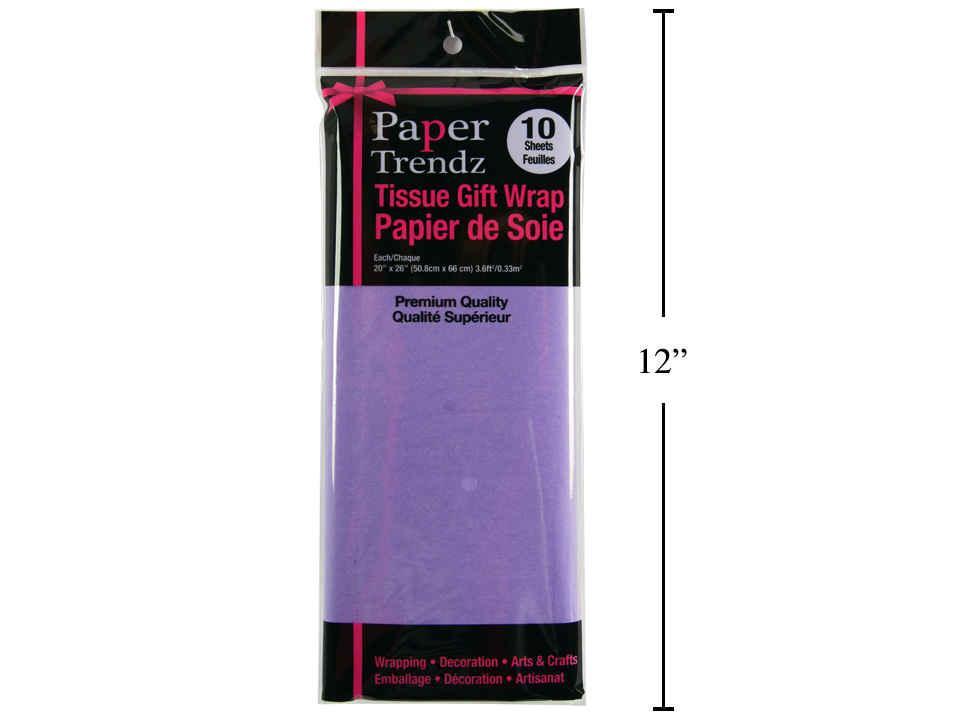 Paper T. 10-Sheet Tissue Wrapping Paper, Lavender, printed bag 20"x26"