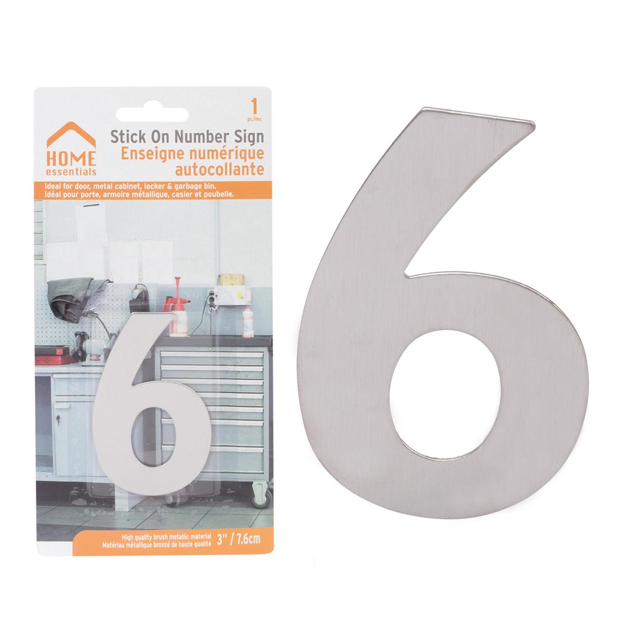 H.E. 3"#6 Adhesive Number Sign, SS B/C