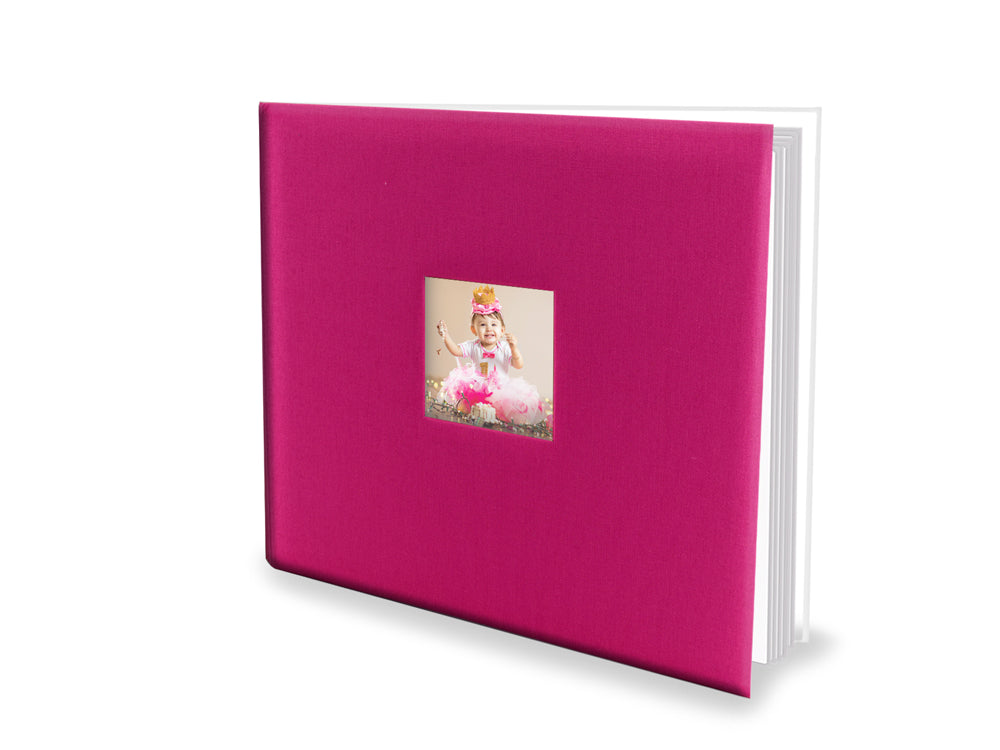 Scrapbook Album: 12"x12" PostBound w/10shts&prot A) Fuchsia Linen