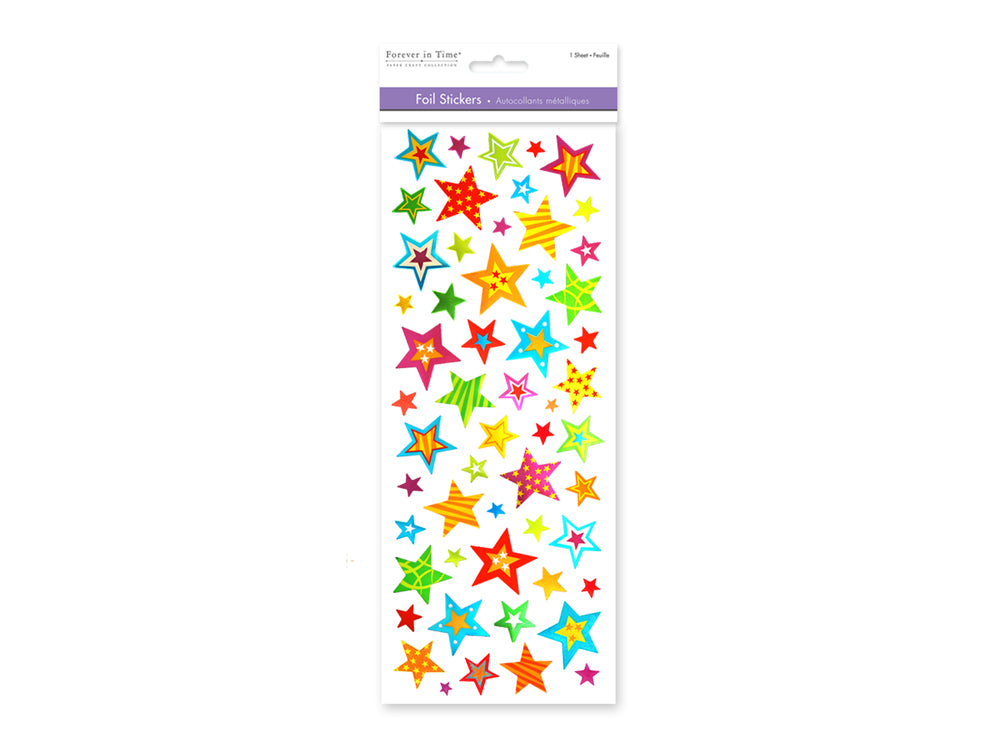 Paper Craft Stickers: 4.75"x12" Foil Icons 3D B) Star Bright