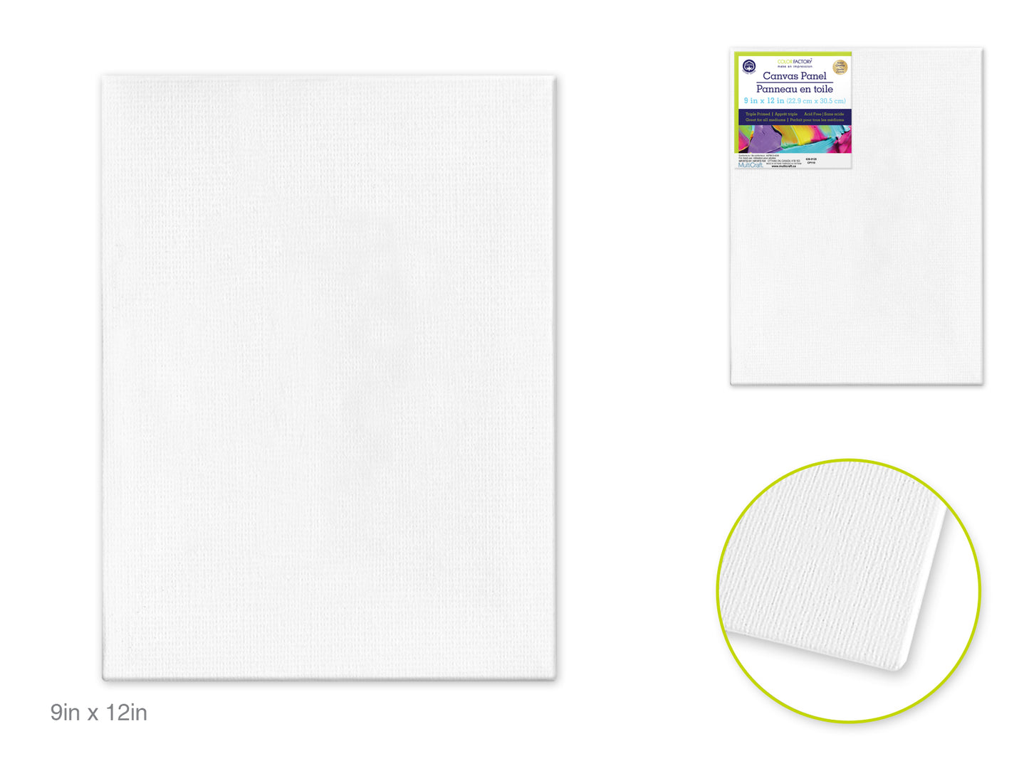 Canvas Panels Primed: 9"x12" Artist Quality