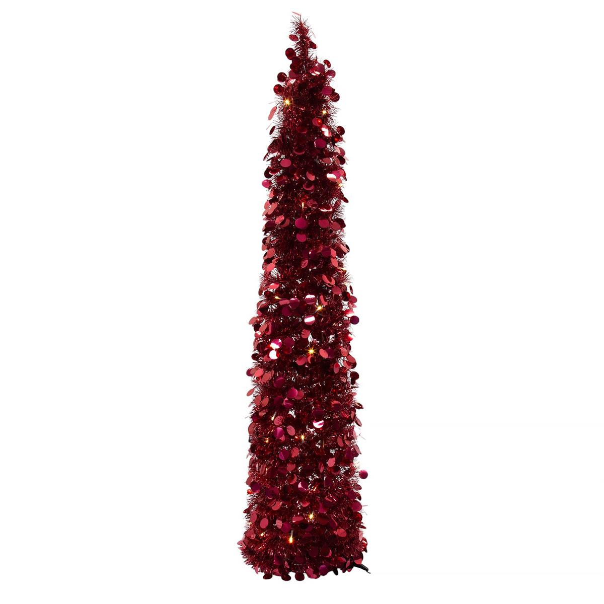 Deco N. 5ft Pop-Up Xmas Tree w/70 LED Lights, ETL, Red, box