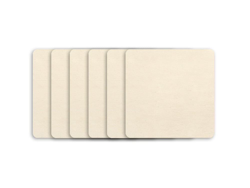 Craftwood: 6pc Wood Cut-Outs 7.1*7.1cm C) Square