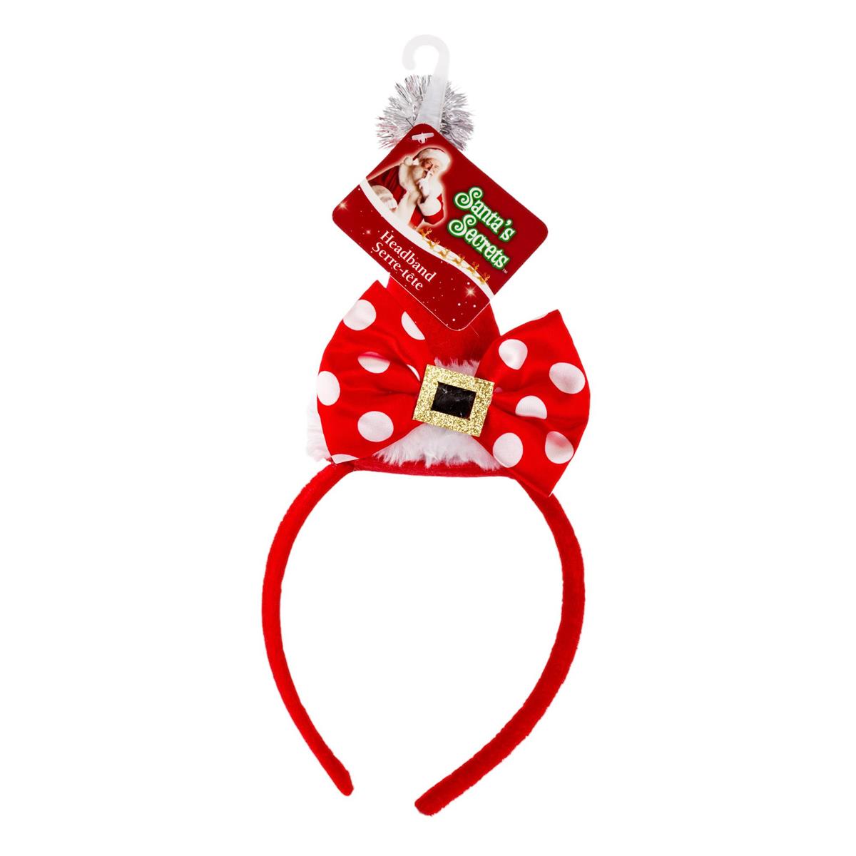 S.Secrets Xmas Hat w/Polka Dot Bow Headband