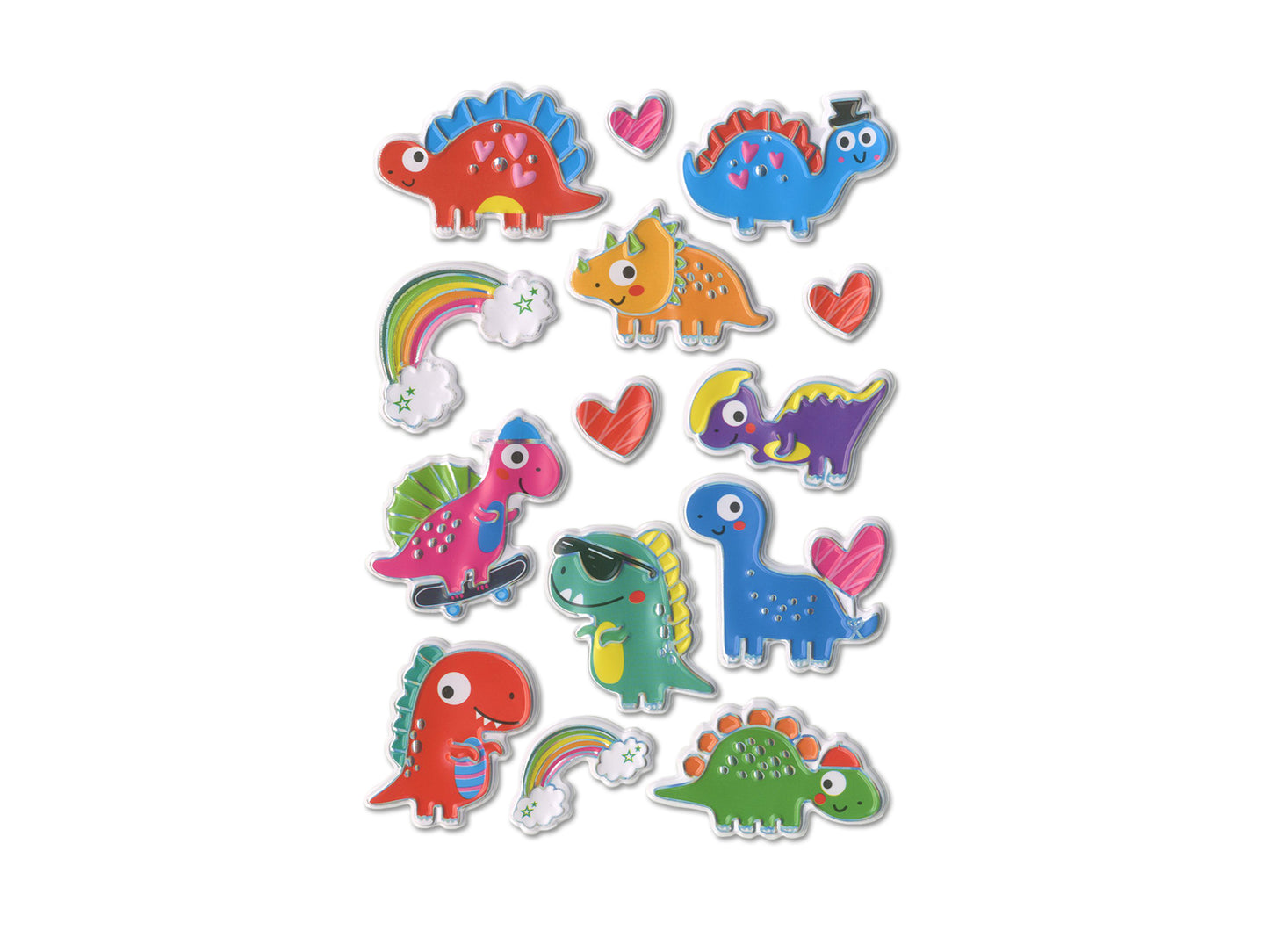 Paper Craft Stickers: 4.3"x6.1" Foil Puffy A) Dino
