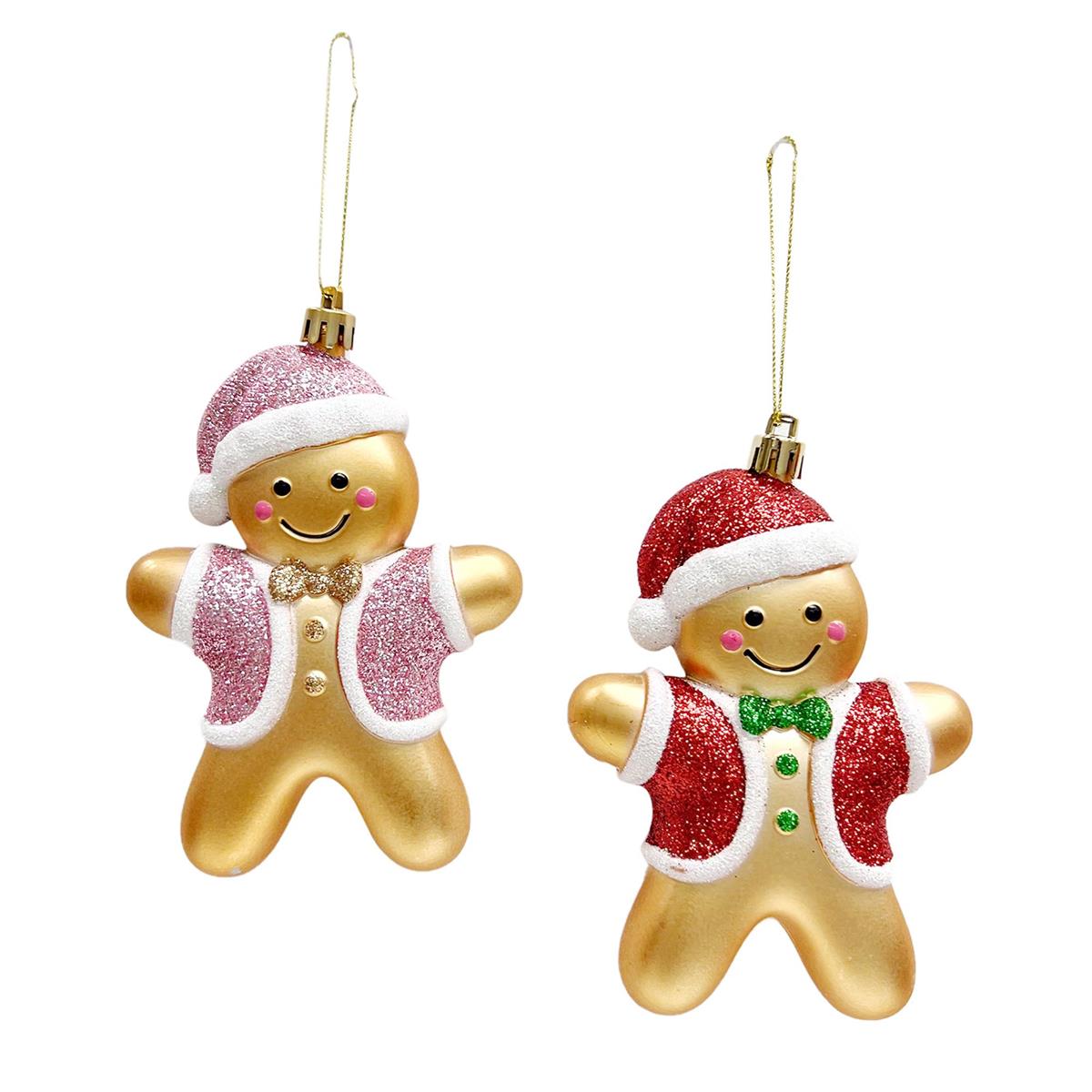Deco N. Xmas Gingerbread Ornament, 3.5x5", 2/c, cht