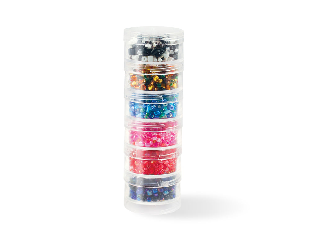 Craft/Bead Storage: 1.5"x3/4" Screw-Stack Canisters x6