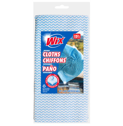 REUSABLE CLOTHS - 15 PK MACHINE WASH 30.5CMX61CM