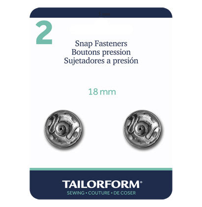 TAILORFORM SNAP FASTENERS 18MM WHITE
