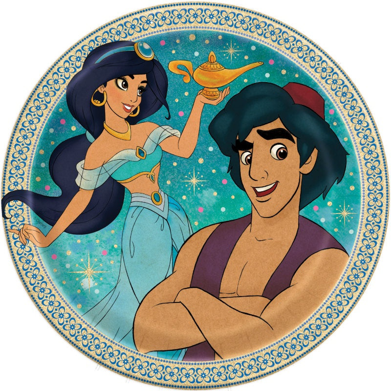Disney Aladdin Round 7" Dessert Plates  8ct