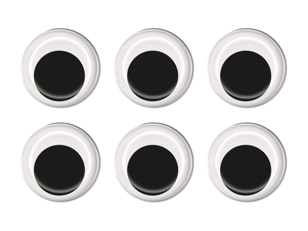 Paste-On Googly Eyes: 40mm Asst x6 Black Standard