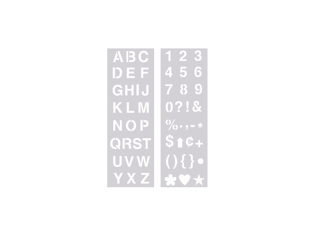 Color Factory: 1" Alpha/Numeric/Symbol Stencil 2-Sht Set