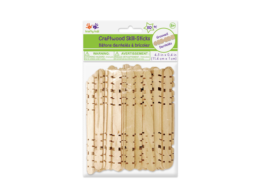 Craftwood: 4.5"x3/8" Natural Skill Sticks 80/pk
