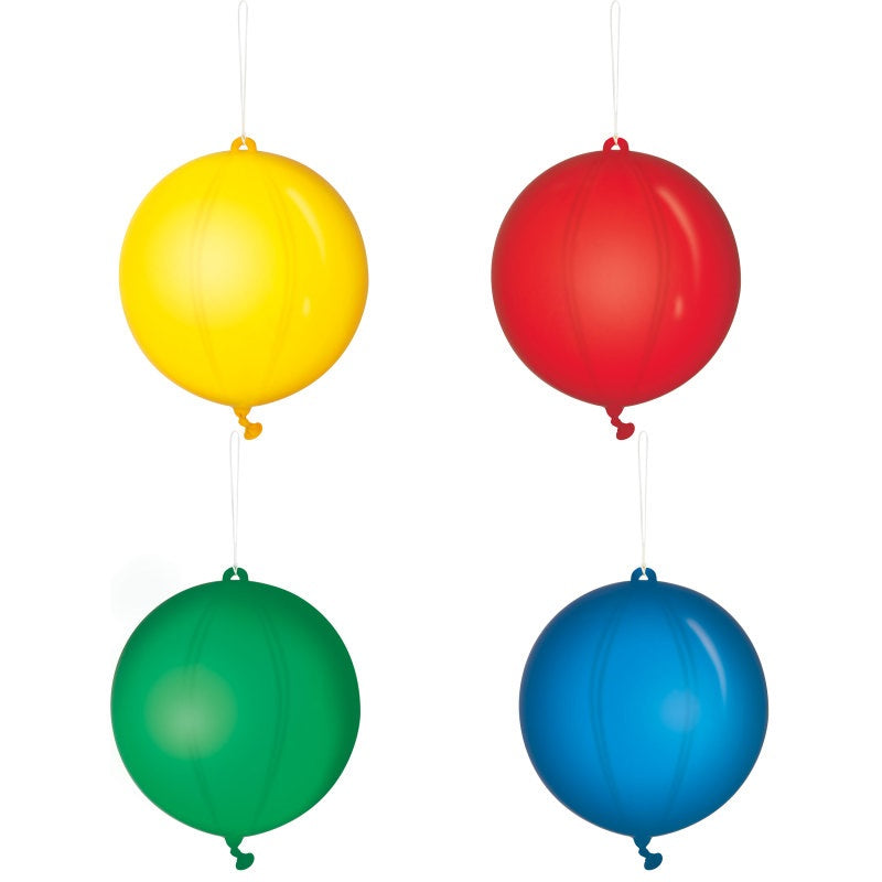 Assorted Color Punch Balloons  4ct