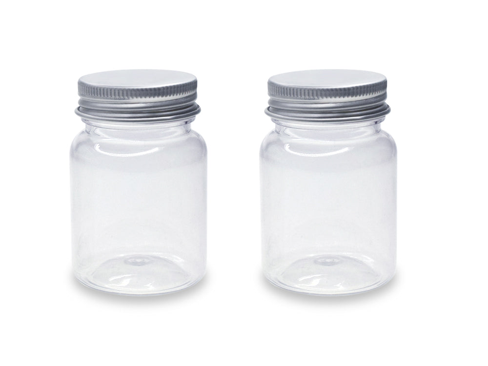 Craft Storage: 4.5x6.7cm (60ml) DIY Mini Plastic Mason Jar x2/AlumTop
