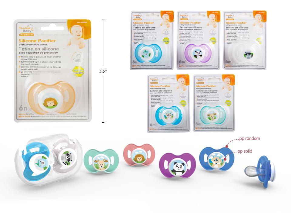 Tootsie Baby, Silicone Pacifier ,6m+, 4-asst, b/c