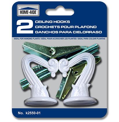CEILING HOOKS - 2 WHITE