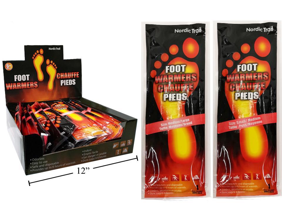 Nordic T. 2pk Insole Foot Warmers, printed bag, 30/DSP,S/M,M/L