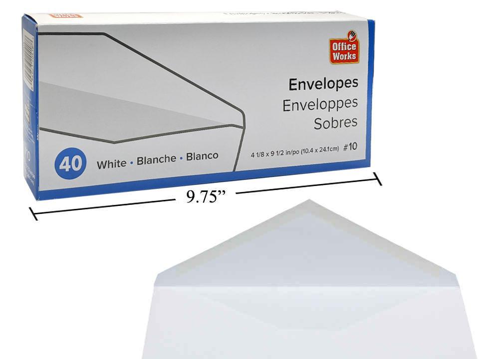 O.WKs. 40-pc #10 White Envelopes, Boxed (VB37121)