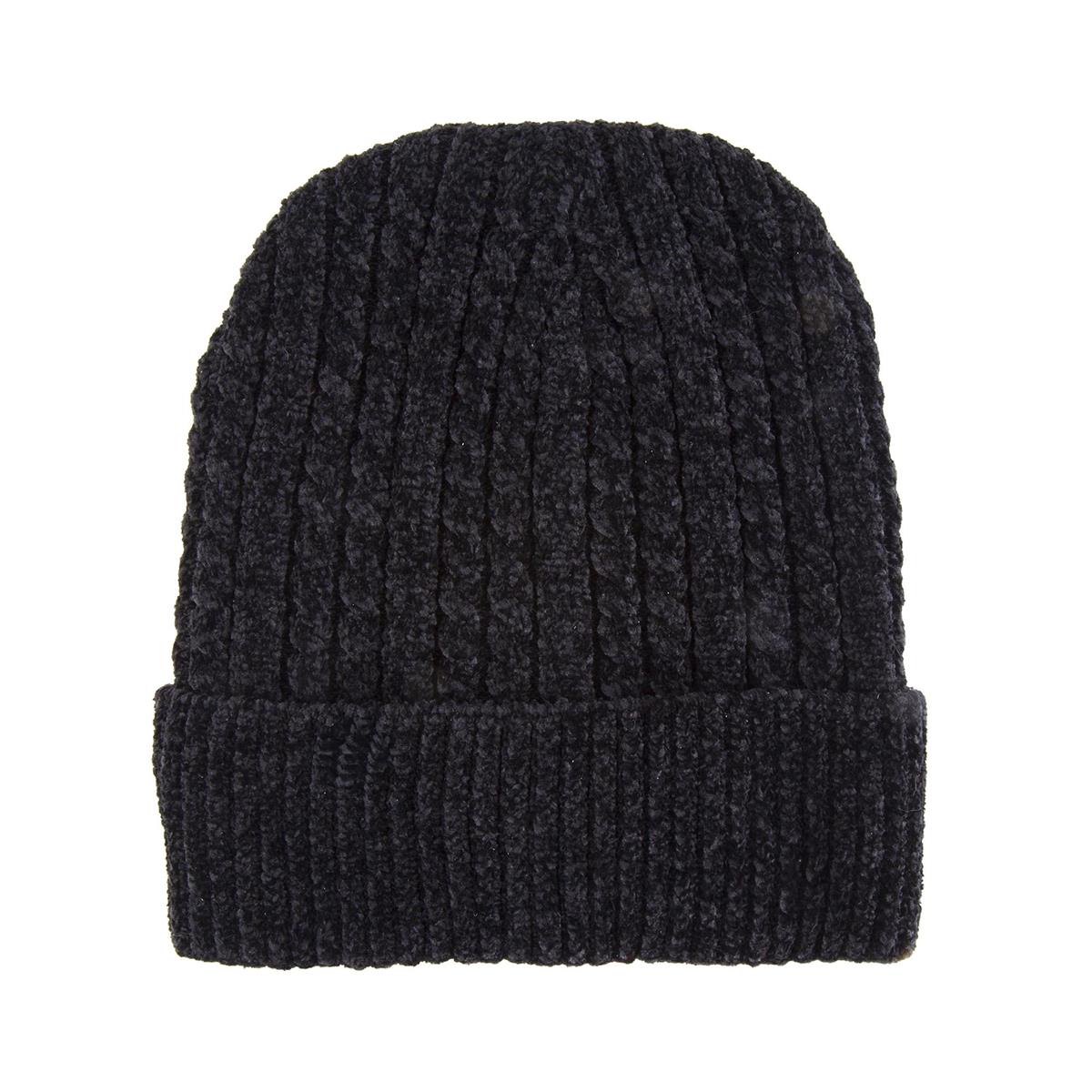 Nordic T. Chenile Cable Knit BeanieLadies, black, ht