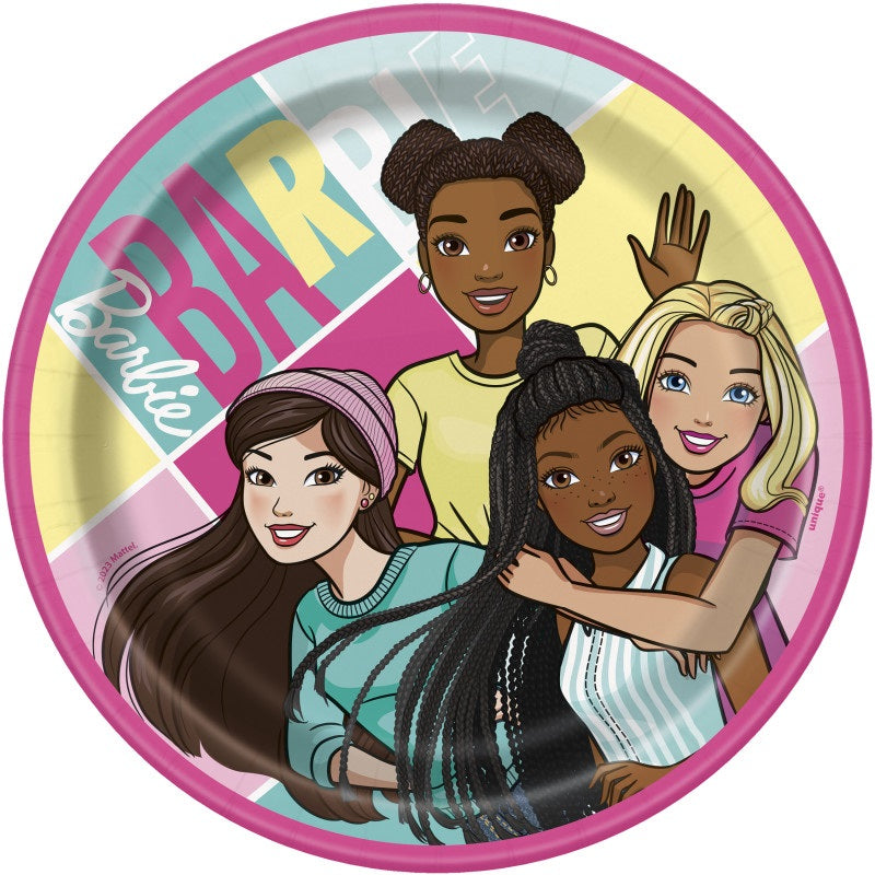 Barbie Round 7" Dessert Plates  8ct