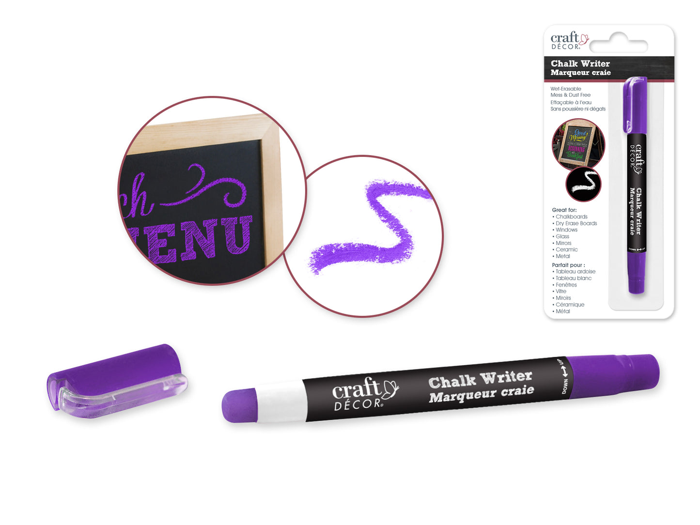 Craft Decor: Chalk Writer Blister-Carded I) Deep Purple