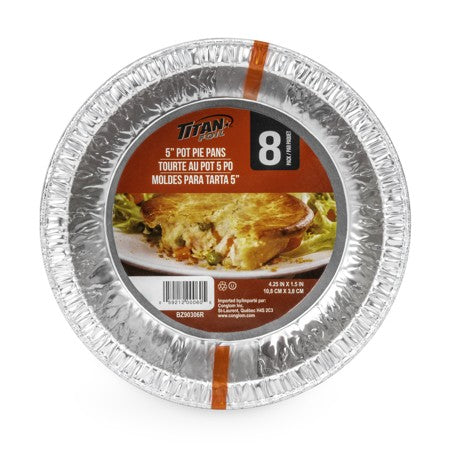 TITAN FOIL 5" ALUMINUM POT PIE PANS 8/PK